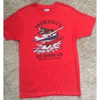 Vtg Theriaults Air Ivanhoe Ltd. เสื้อยืด พิมพ์ลายกราฟฟิค Foleyet Ontario Wilderness SzL         