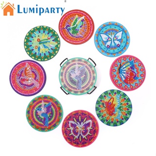 Lumiparty ที่รองแก้วเครื่องดื่ม ปักครอสสติตช์ 10X10 ซม. Diy สําหรับตกแต่งห้องครัว 8 ชิ้น