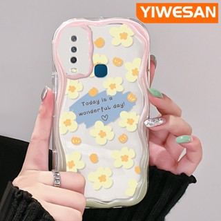 เคสโทรศัพท์มือถือ ซิลิกาเจล ใส กันกระแทก ลายดอกไม้ สีครีม สําหรับ VIVO Y12 Y15 Y17 Y12i Y3 Y3s 2020