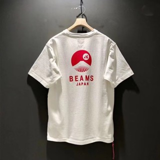 【พร้อมส่ง】BEAMS Japan ผ้าฝ้าย ทรงหลวม สไตล์ญี่ปุ่น เสื้อยืดแขนสั้น ลาย Fuji