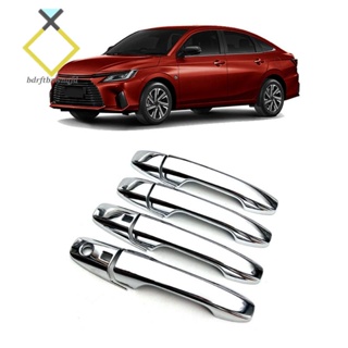 ฝาครอบมือจับประตูรถยนต์ โครเมี่ยม สีเงิน สําหรับ Toyota Yaris Ativ / Vois 2022 2023 8 ชิ้น