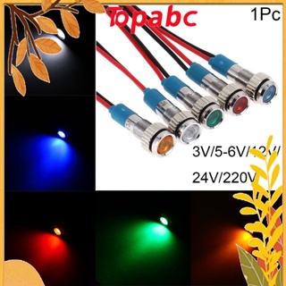 Top แดชบอร์ดไฟแสดงสถานะ LED โลหะ กันน้ํา สีแดง สีเหลือง สีฟ้า สีเขียว สีขาว 3V 5V 6V 9V 12V 24V 220V 1 ชิ้น