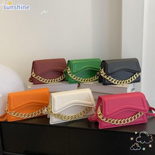 Ssunshine กระเป๋าถือ กระเป๋าสะพายไหล่ หนัง Pu ทรงโท้ท ความจุสูง สีพื้น สไตล์มินิมอล สําหรับเด็กผู้หญิง