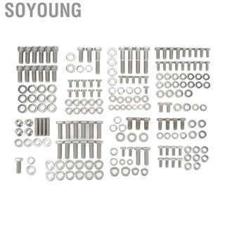 Soyoung Engine Hex Bolt Kit Stainless Steel Small Block Bolts Nut  for SBC 265 283 305 327 350 400