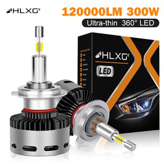 【Super Power】แคนบัส LED HLXG H7 360 2 ชิ้น 120000หลอดไฟตัดหมอกโปรเจคเตอร์ LM H4 H11 H1 HB3 9005 HB4 9006 HIR2 9012 300W 6000K 12V HLXG สําหรับรถยนต์