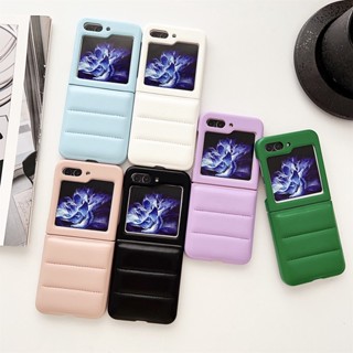 เคสโทรศัพท์มือถือหนัง PU สีพื้น สําหรับ Samsung Galaxy Z Flip5 5G Galaxy Z Flip4 5G Z Flip3