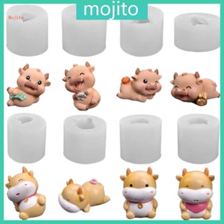 Mojito แม่พิมพ์ซิลิโคน รูปวัว 3D สําหรับทําสบู่ ช็อคโกแลต บิสกิต เค้กวันเกิด