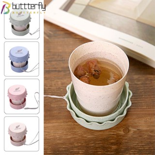 Buttterfly ถ้วยพลาสติกฟางข้าวสาลี แบบพับได้ สะดวก ขนาดเล็ก สําหรับตั้งแคมป์