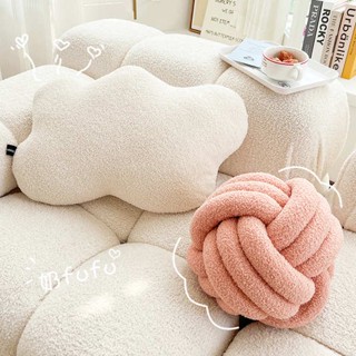 เก้าอี้แคมป์ ปิ้ ง เบาะรองนั่ง Mangyue Home Cloud Puff Ball Creative ins Core น่ารักโยนหมอนหมอนปกห้องนั่งเล่นโซฟาเบาะหลังหมอน