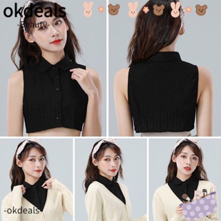 Okdeals เสื้อเชิ้ตคอปกปลอม ถอดออกได้ สไตล์คลาสสิก สําหรับผู้หญิง