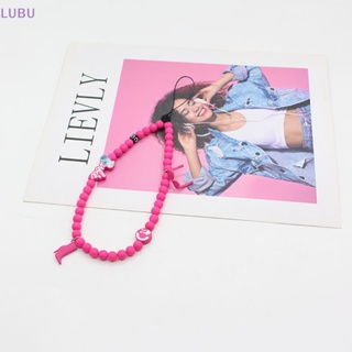 Lubu ใหม่ สายคล้องโทรศัพท์มือถือ กันหาย ลายการ์ตูนบาร์บี้ รองเท้าส้นสูง สีชมพู สําหรับเด็กผู้หญิง