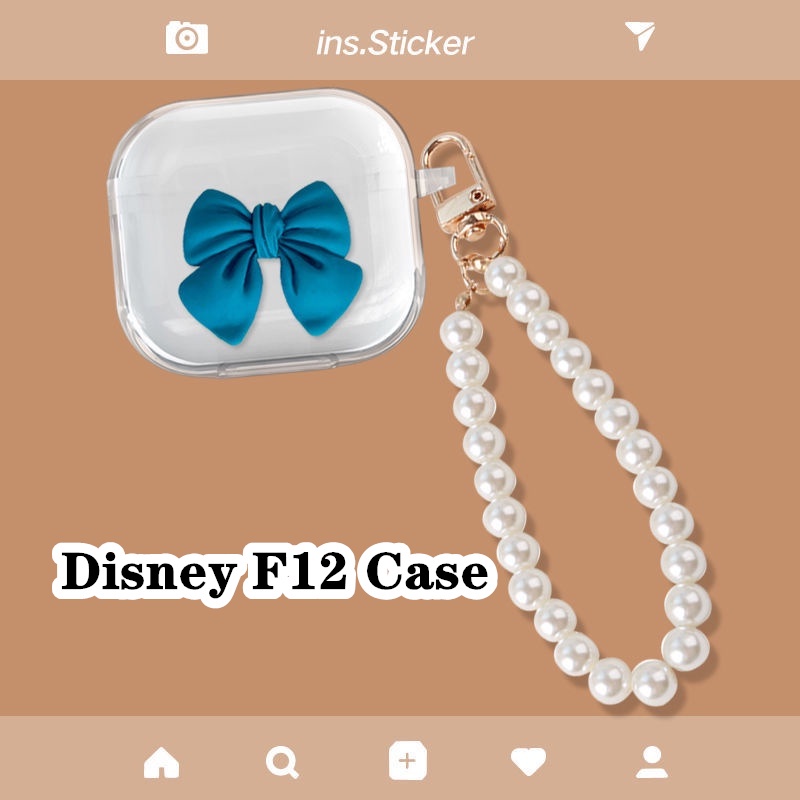 Factory Outlet สร้อยคอโบว์น่ารักและมุกสําหรับฝาครอบหูฟังแบบนุ่ม Disney F12