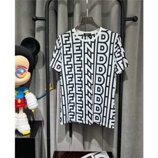 Fend1 ใหม่ เสื้อยืดแขนสั้น คอกลม พิมพ์ลายโมโนแกรม สําหรับผู้ชาย M-4XL