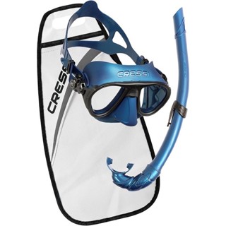 อุปกรณ์ดำน้ำ Freediving Mask Set Cressi Calibo+Corsica เซ็ทหน้ากาก ฟรีไดฟ์ ป้องกันการเป็นฝ้า