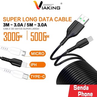 สายชาร์จ 3เมตร / 5เมตร VIAKING รุ่น SC011 รองรับ USB-iPh / USB-MICRO / USB-TYPE-C สายชาร์จเร็ว สายชาร์จยาว