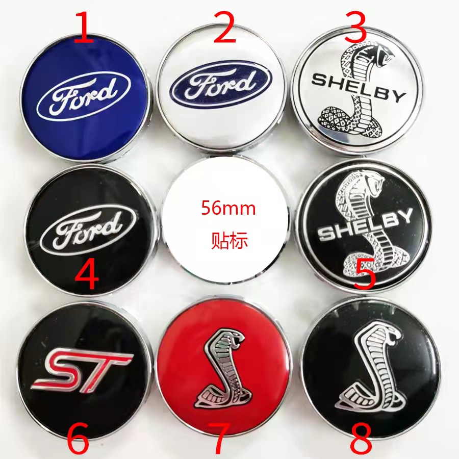 สติกเกอร์ฝาครอบดุมล้อรถยนต์ 56 มม. สําหรับ Ford Fiesta Fox FOCUSST Mustang Yingbo Mondeo 4 ชิ้น