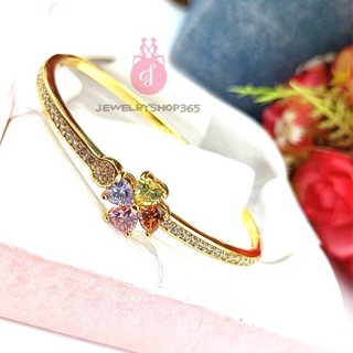 JJISHOP1  jewelryshop365 K366 กำไลข้อมือ กำไลแฟชั่น กำไลพลอย งานเพชร cz แท้ ไซส์ *57**