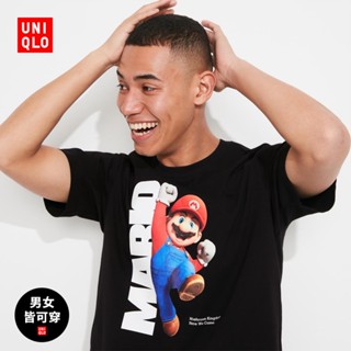 Uniqlo เสื้อยืดแขนสั้น พิมพ์ลาย Mario MOVIE สําหรับผู้ชาย และผู้หญิง