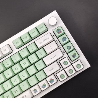 Bulbasaur Keycap ปุ่มกดคีย์บอร์ด XDA Profile PBT Minimalist Green Key Cap ISO Novelty สําหรับ Cherry Mx Switch Mechanical Keyboard