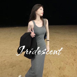 Iridescent  เดรส ชุดเดรส กระโปรง เดรสผ้าซาตินสำหรับผู้หญิง 040601