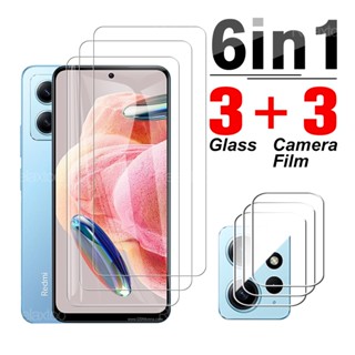 6in1 ฟิล์มกระจกนิรภัยกันรอยหน้าจอ สําหรับ Xiaomi Redmi 12 4G 5G 12Pro 12ProPlus 12 Camera Lens ProPlus