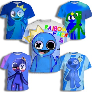 เสื้อยืดแขนสั้น พิมพ์ลายการ์ตูนเกม Roblox 3 มิติ สีรุ้ง หลากสี เหมาะกับของขวัญวันเกิด แฟชั่นสําหรับเด็ก อายุ 3-13 ปี