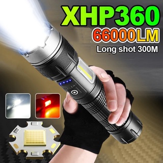 Xhp360 ไฟฉาย LED พลังงานสูง ชาร์จไฟได้ สําหรับตั้งแคมป์ ตกปลา