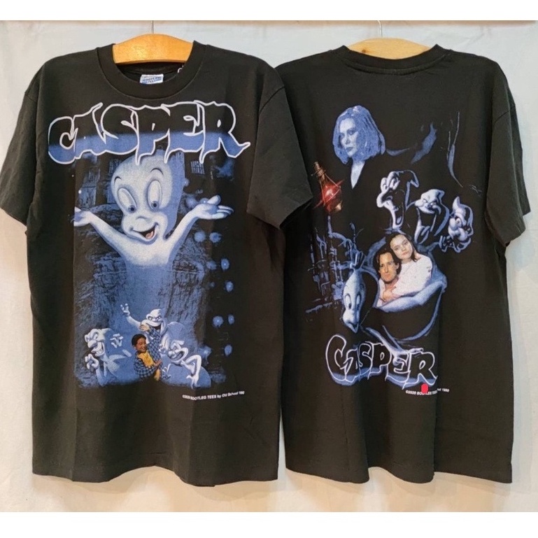 New Casper เสื้อยืดผ้าฟอก Unisex Cotton งานใหม่ ทำเก่า ผ้าฟอกเฟดนุ่ม ไร้ตะเข็บข้าง สกรีนจม หน้าหลัง