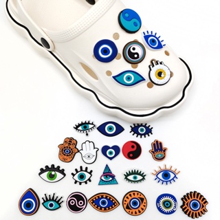 CROCS 【New Devil Eye Series】อุปกรณ์หัวเข็มขัด PVC ลายการ์ตูนปีศาจน่ารัก สําหรับตกแต่งสวน DIY