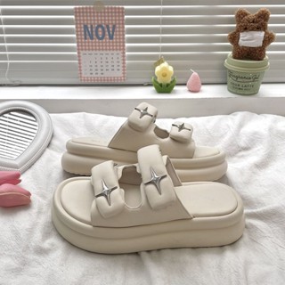 รองเท้าแตะก้นหนา💛รองเท้าส้นตึก✨สูง3cm size35-40💕 พื้นหนา👍👍 ซูเปอร์อ่อนนุ่ม!!👣🌰​​รองเท้าโรมัน รองเท้าชายหาด