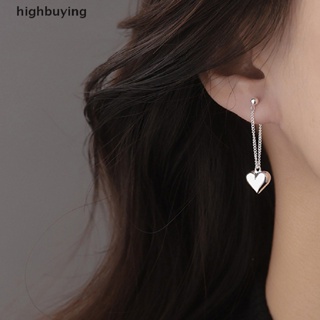 [highbuying] ต่างหูระย้า รูปหัวใจ ประดับพู่ สีเงิน สไตล์วินเทจ กันภูมิแพ้ เครื่องประดับแฟชั่น สําหรับผู้หญิง พร้อมส่ง