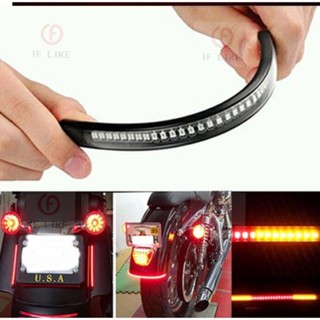 Flexible 48 LED Motorcycle Light Bar Strip Tail Turn Signal Tail Rear Brake Stop Bulb Lamp Brake Light 2835 3014 SMD Dual Color