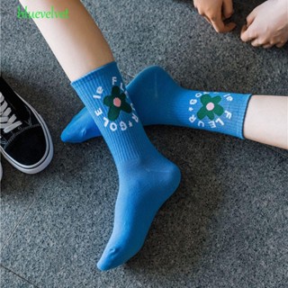 Bluevelvet ถุงเท้ากีฬากอล์ฟ ลายดอกไม้สวยงาม