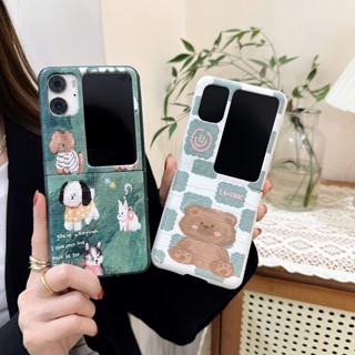 เคสโทรศัพท์มือถือหนัง แบบแข็ง กันกระแทก ลายการ์ตูนสุนัขนําโชคน่ารัก สําหรับ Oppo Find N2 Flip 5G