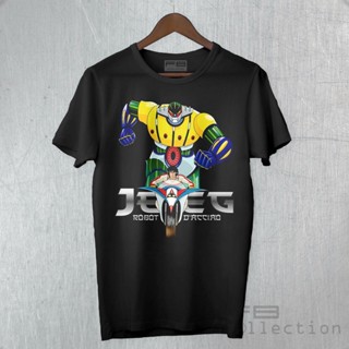 POPULAR QZเสื้อยืด พิมพ์ลายการ์ตูนหุ่นยนต์ Maglietta JEEG ROBOT DACCIAIO 80s Meme Goldrake Kōtetsu Jixgu เข้ากับทุกการ