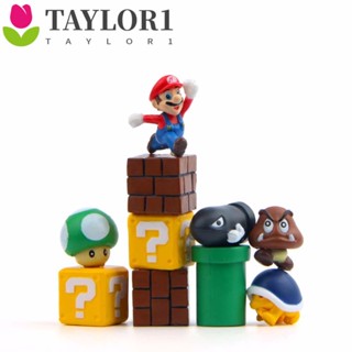 Taylor1 โมเดลฟิกเกอร์การ์ตูน Super Mario Bros. 10 ชิ้น/ชุดของเล่นสําหรับเด็ก