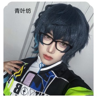 ⭐พร้อมส่ง⭐ensemble stars cosplay วิกผม ES ไอดอล Aoba Tsumugi วิกผมสั้น สีฟ้า สําหรับแต่งคอสเพลย์