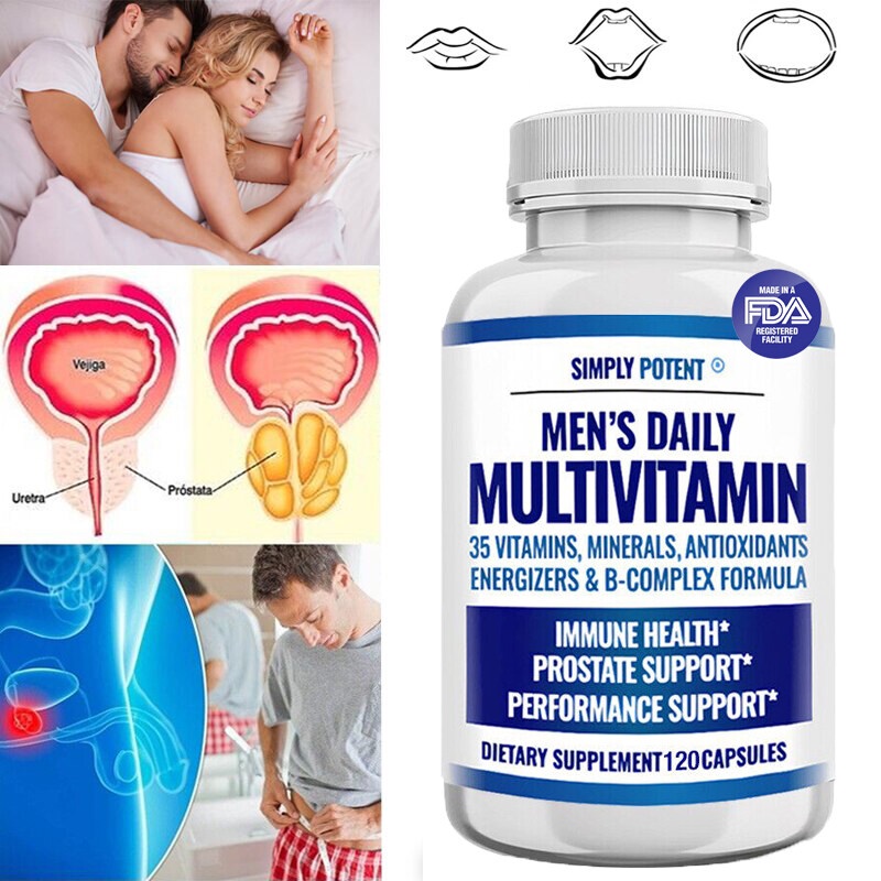 Prostate Supplements วิตามินรวมประจำวันสำหรับผู้ชายพร้อมแร่ธาตุและสารต้านอนุมูลอิสระสำหรับพลังงาน, โฟกัส, อาหารเสริมต่อมลูกหมากส