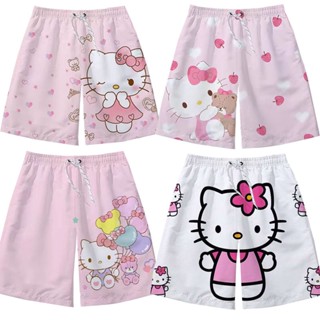 Fds HELLO Kitty กางเกงขาสั้น เหมาะกับเดินชายหาด สําหรับผู้ชาย และผู้หญิง