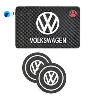 Flightcar แผ่นแดชบอร์ด PVC คาร์บอนไฟเบอร์ กันลื่น สําหรับ Volkswagen VW Passat POLO Vento Beetle