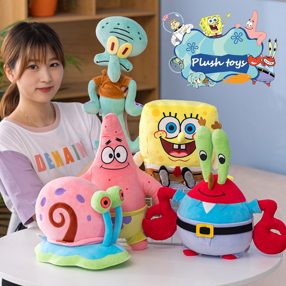 ตุ๊กตาสพันจ์บ็อบ ผ้ากํามะหยี่ขนนิ่ม ขนาด 38 ซม. 60 ซม. ของเล่นสําหรับเด็ก ของขวัญวันเกิด คริสต์มาส พร็อพตกแต่ง
