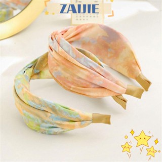 ZAIJIE Fashion Hairbands Headwear Hair Bands Headband Twist Cross Wide Knot Girls Tie-Dye Hair Hoop/Multicolor