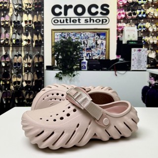 รองเท้า crocs แท้ echo clog กันลื่น ระบายอากาศได้ดี สีชมพู เหมาะกับเดินชายหาดกลางแจ้ง#207937