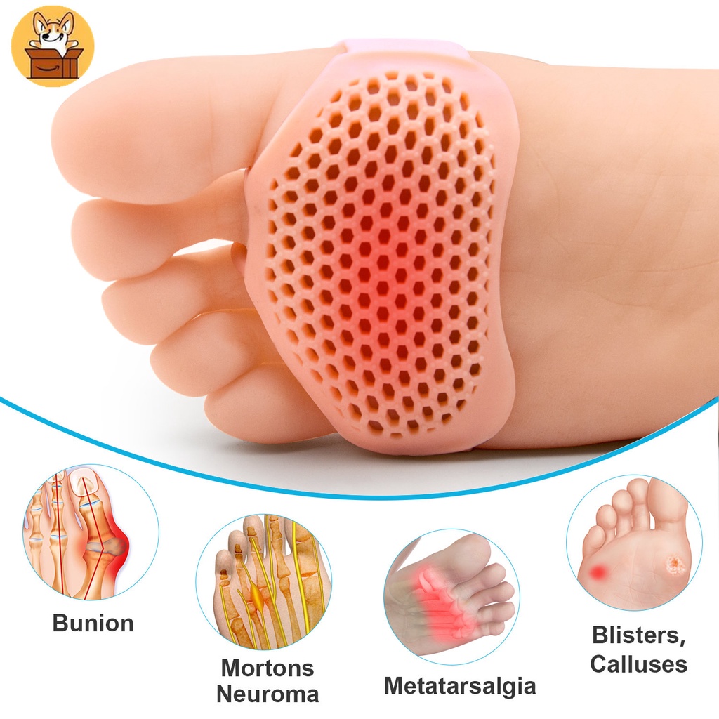 Am-az2pcs ซิลิโคน Ball of Foot Cushions Breathable สบายปวดเท้าบรรเทาป้องกันข้าวโพดตุ่ม