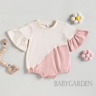 Babygarden-0-24 เดือน ชุดรอมเปอร์ แขนสั้น สีตัดกัน ฤดูร้อน สําหรับเด็กผู้หญิง