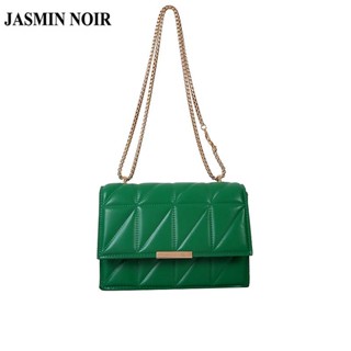 Jasmin NOIR กระเป๋าสะพายไหล่ สะพายข้าง ลายสก๊อต แต่งสายโซ่ สําหรับผู้หญิง