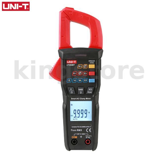 Uni-t ใหม่ เครื่องวัดแรงดันไฟฟ้าดิจิทัล UT202BT เชื่อมต่อบลูทูธ 600A AC DC นับ 9999