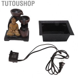 Tutoushop Synthetic Resin Buddha Fountain  Rustproof Buddha Water Flowing Decoration  for Office