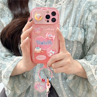 เคสโทรศัพท์มือถือ แบบฝาพับกระจก ลายการ์ตูนมายเมโลดี้ 3D พร้อมขาตั้ง สําหรับ iPhone 14 13 12 11 Pro Max XR XSMAX