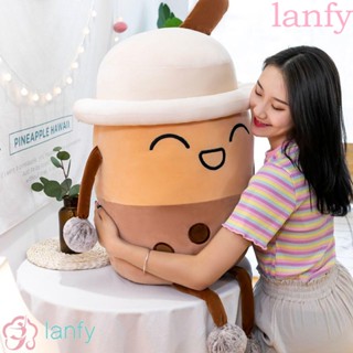 Lanfy หมอนตุ๊กตานุ่ม รูปการ์ตูนชานมไข่มุกน่ารัก สําหรับตกแต่งบ้าน